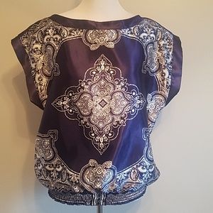 SOLD-Blue bandana print blouse